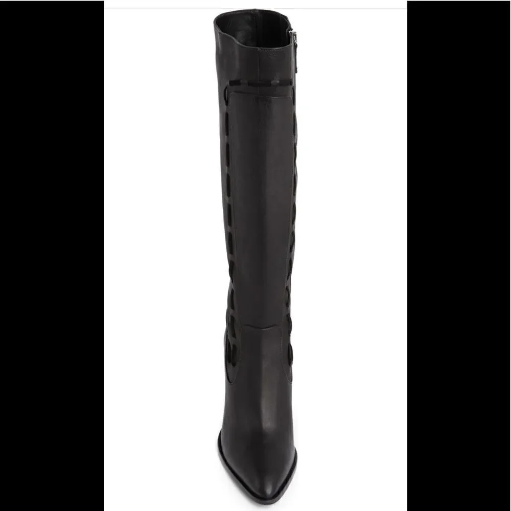 Sylven New York  Women’s straps tall  leather  boot in black Sz 11, new in box